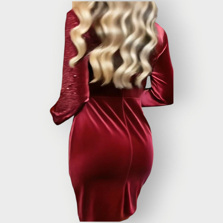 Vaeluna | Velvet & Sequin Asymmetrical Party Dress